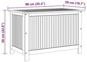 Caixa arrumação para jardim 90x50x58cm madeira acácia maciça