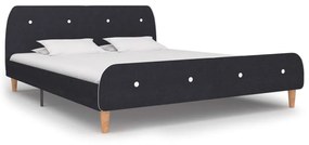 Estrutura de cama 150x200 cm tecido cinzento-escuro