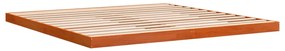 Estrutura de cama 200x200 cm pinho maciço castanho cera
