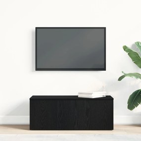 Armário para televisão vidaXL Preto Carvalho 80x34x30 cm Madeira engen