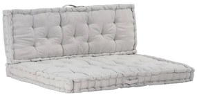 3053636 vidaXL Almofadões para sofá de paletes 2 pcs algodão cinzento