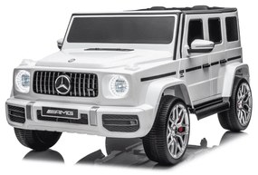 Carro elétrico para crianças Mercedes-Benz G63 AMG 24V, 4x4, 2 Lugares assento couro sintético, Rodas Eva Macias Branco