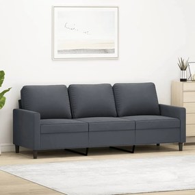 vidaXL Sofá de 3 lugares 180 cm veludo cinza-escuro