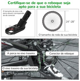 PawHut Reboque de Bicicleta para Cães 2 em 1 Transporte para Animais d