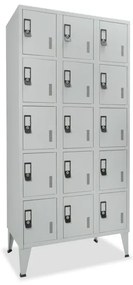 Cacifos Metálicos Triplo Cinza 15 Cacifos 1900x900x500mm Standard