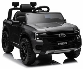 Jipe elétrico para crianças Ford Ranger,12V com pneus de borracha, banco em pele sintética Cinzento