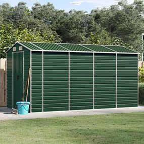 vidaXL Abrigo de jardim 191x385x198 cm aço galvanizado verde