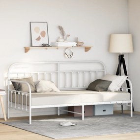 vidaXL Estrutura de Cama Dia Branca 100x200 cm Aço