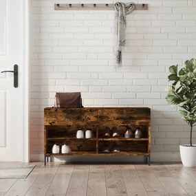 vidaXL Banco sapateira 102x35x55 cm deriv. madeira carvalho fumado