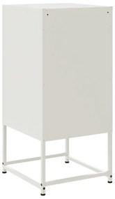 Mesas de cabeceira 2 pcs 36x39x78 cm aço branco