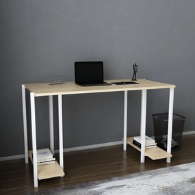 Secretária Academy – Branco Carvalho – 125,2 x 60 x 73,8 cm