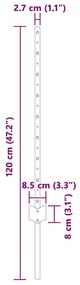 Postes de Cerca Prateados 22 pcs Verde Standard Metal