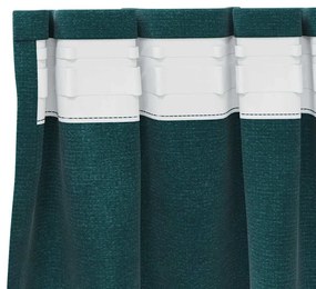 Cortinas Blackout vidaXL com fita superior 2 pcs Veludo Verde Escuro