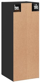 Armário de parede 34,5x34x90 cm derivados de madeira preto