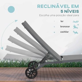 Conjunto de 2 Espreguiçadeiras Reclináveis de Jardim Espreguiçadeiras