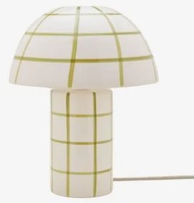 Candeeiro De Mesa Em Cerâmica Kisvea Tapioca Beige - Verde Azeitona Profundo - Sklum