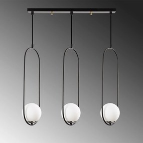 Candeeiro Chandelier Mudoni – Preto – 70 x 15 cm