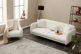 Sofá-Cama 3 Lugares Simena – Creme Dourado – 210 cm x 80 cm x 95 cm