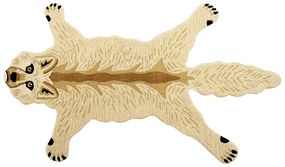 Tapete para crianças em lã creme impressão de lobo 100 x 160 cm BALTO Beliani