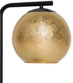 Candeeiro de mesa design preto com vidro dourado - Bert Design