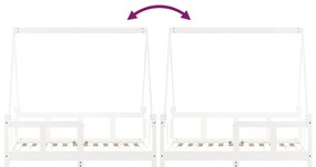 Estrutura de cama infantil 70x140 cm pinho maciço branco