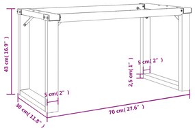 Pernas para mesa de centro estrutura em O ferro fundido