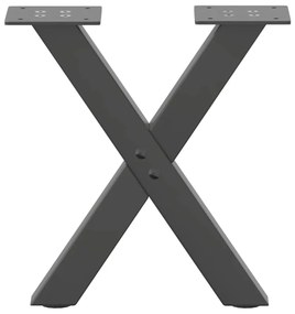 Pés para mesa de centro em formato de X, 2 peças, antracite, 30x(30-31