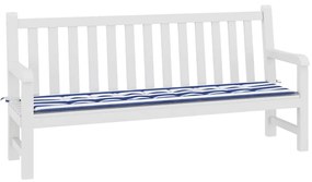 Almofadão p/ banco jardim 200x50x4 cm tecido riscas azul/branco
