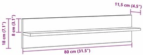 Prateleiras de Parede com prateleira 2 pcs Carvalho Artesanal