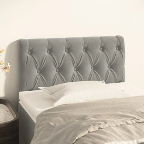 346306 vidaXL Cabeceira de cama veludo 80x7x78/88 cm cinzento-claro