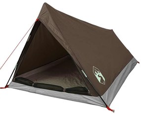 Tenda de campismo para 2 pessoas tecido impermeável castanho