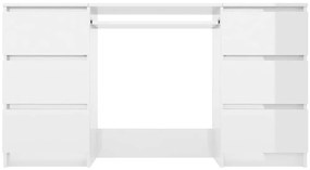 Secretária 140x50x77 cm contraplacado branco brilhante