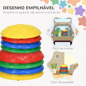 Conjunto de 8 Pedras de Equilíbrio Empilháveis com Base Antiderrapante para Equilíbrio e Promover a Coordenação Multicor