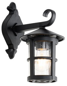 Candeeiro de parede exterior clássico preto IP44 - Herb