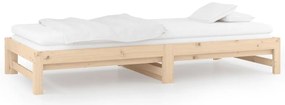 Sofá-cama de puxar 2x(80x200) cm madeira de pinho maciça