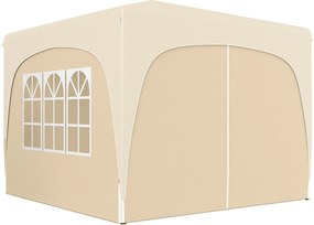 Tenda dobrável para eventos, 3 x 3 x 2,73 m, com janelas + Saco de transporte, cor areia