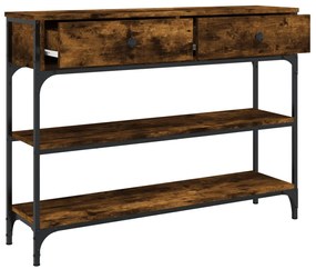 Mesa consola 100x25x75 cm derivados de madeira carvalho fumado
