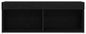 Armário de TV vidaXL com luzes LED Carvalho Preto 80x30x30 cm