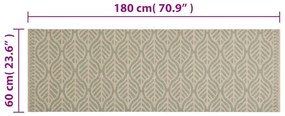 Tapete de cozinha lavável 60x180 cm veludo padrão folhas