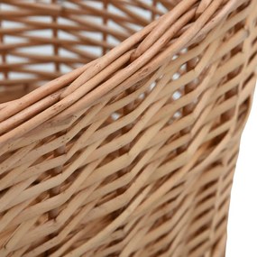 Cesto para lenha com pegas 56x40x28 cm salgueiro natural