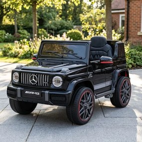 Carro elétrico para Crianças 2 a 5 anos 12V Mercedes G63 AMG LIFT Rodas de espuma EVA, assento Couro ecológico Preto