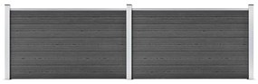 Conjunto de painéis de vedação WPC 353x105 cm preto