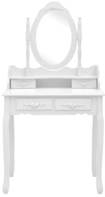 Conj. toucador com banco 75x69x140 cm madeira paulownia branco