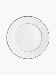 Pratos de jantar em porcelana artesanal com rebordo em platina pintado à mão Vitruv, 2 uni.