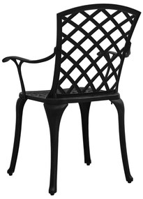 Cadeiras de jardim 4 pcs alumínio fundido preto