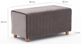 Pouffe Mabel – Mink – 80x40x40 cm