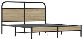 Estrutura de cama s/ colchão derivados madeira carvalho fumado