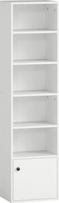 HOMCOM Estante de 6 Níveis Estante para Livros com Prateleiras Ajustáveis e Armário Estante Moderna 40x30x156 cm Branco | Aosom Portugal