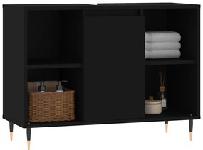 Armário de casa de banho 80x33x60 cm derivados de madeira preto
