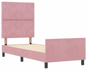 Cama vidaXL Rosa 80x200 cm Veludo